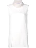 Fabiana Filippi - Long Sleeveless Jumper - Women - Silk/acetate - 42, White, Silk/acetate