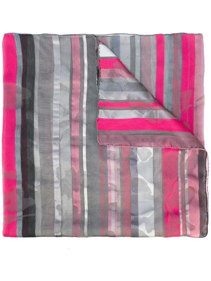 Armani Collezioni Striped Scarf - Grey