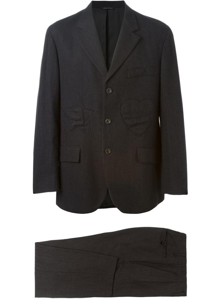 Moschino Vintage Patchwork Detail Suit - Grey