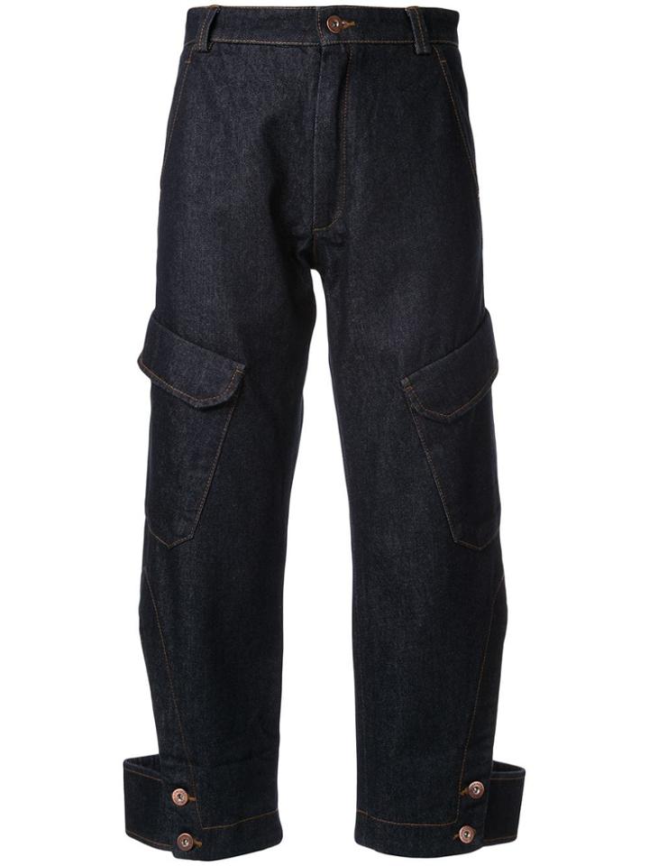 Delada Cropped Wide Leg Jeans - Blue