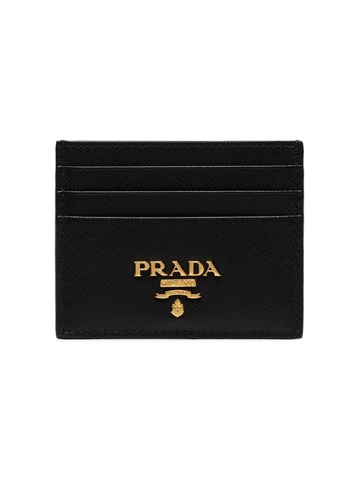 Prada Saffiano Logo Cardholder - Black