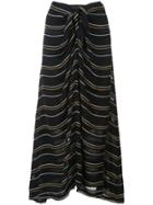 Proenza Schouler Crepe Stripe Tied Skirt - Black