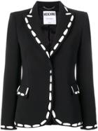 Moschino Print Detailed Fitted Blazer - Black