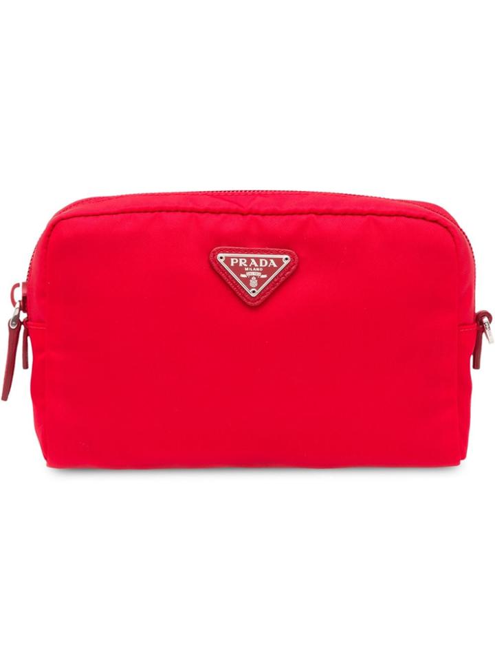 Prada Fabric Cosmetic Pouch - Red