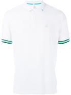 Sun 68 Stripe Placket Polo Shirt, Men's, Size: L, White, Cotton/spandex/elastane
