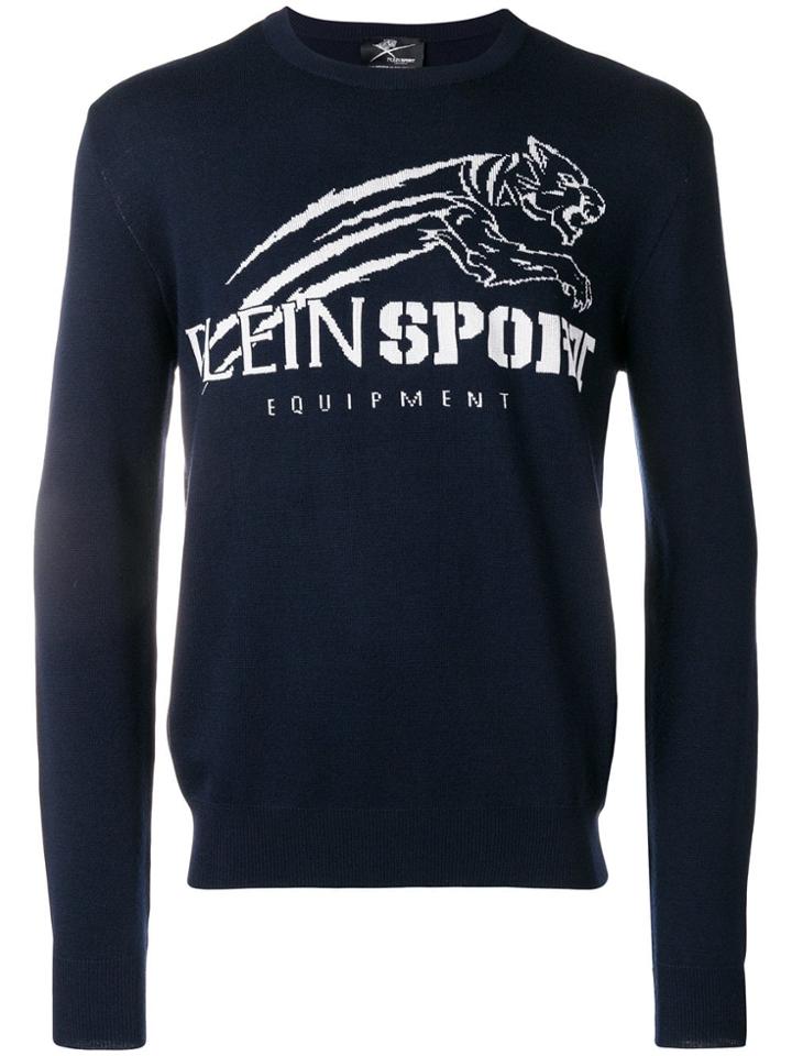 Plein Sport Logo Knit Jumper - Blue