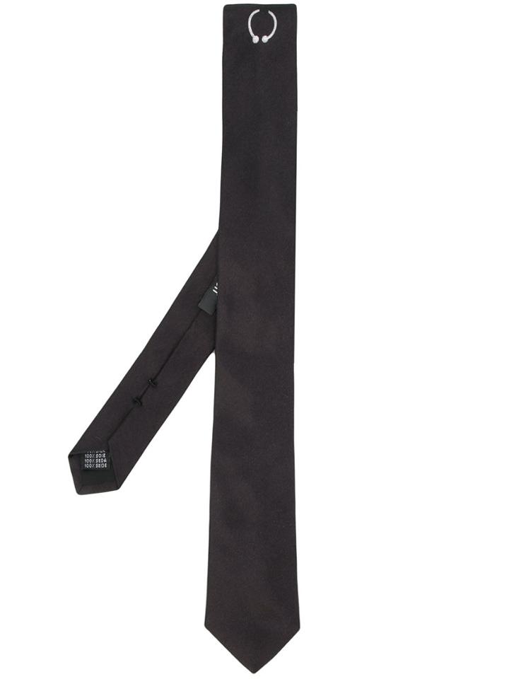 Neil Barrett Embroidered Piercing Tie - Black