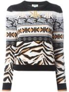 Kenzo Multi Icon Intarsia Jumper, Women's, Size: Medium, Black, Wool/polyester/metallized Polyester