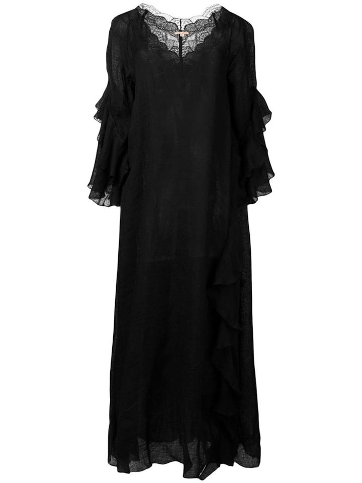 Ermanno Scervino Ruffled Maxi Dress - Black