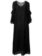 Ermanno Scervino Ruffled Maxi Dress - Black