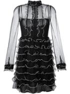 Red Valentino Semi Sheer Ruffled Dress