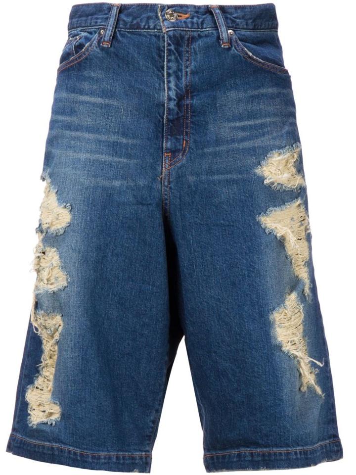 Wvm Loose-fit Ripped Denim Shorts