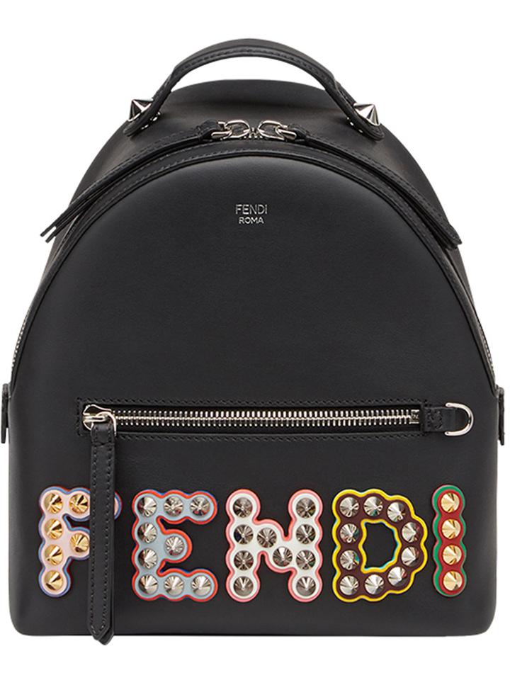 Fendi Embellished Logo Backpack - Black