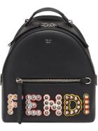 Fendi Embellished Logo Backpack - Black