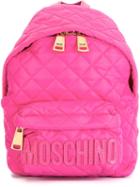 Moschino Quilted Backpack, Pink/purple, Leather/nylon
