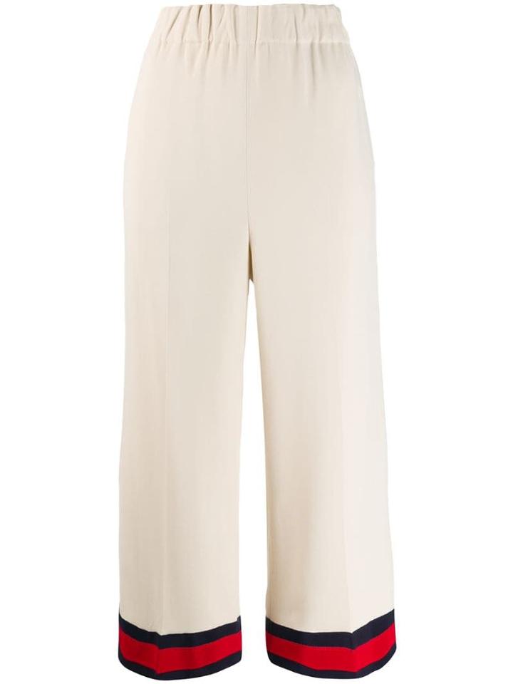 Gucci Web Stripe Culotte Trousers - Neutrals