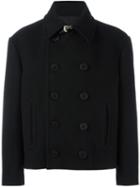 Maison Margiela Oversize Short Peacoat, Men's, Size: 48, Black, Cotton/viscose/wool