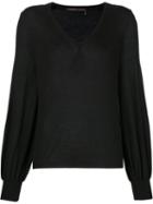 Agnona Billowing Sleeves Jumper, Women's, Size: 40, Black, Silk/cashmere