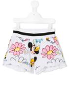 Monnalisa Minnie Mouse Print Shorts, Girl's, Size: 10 Yrs, White