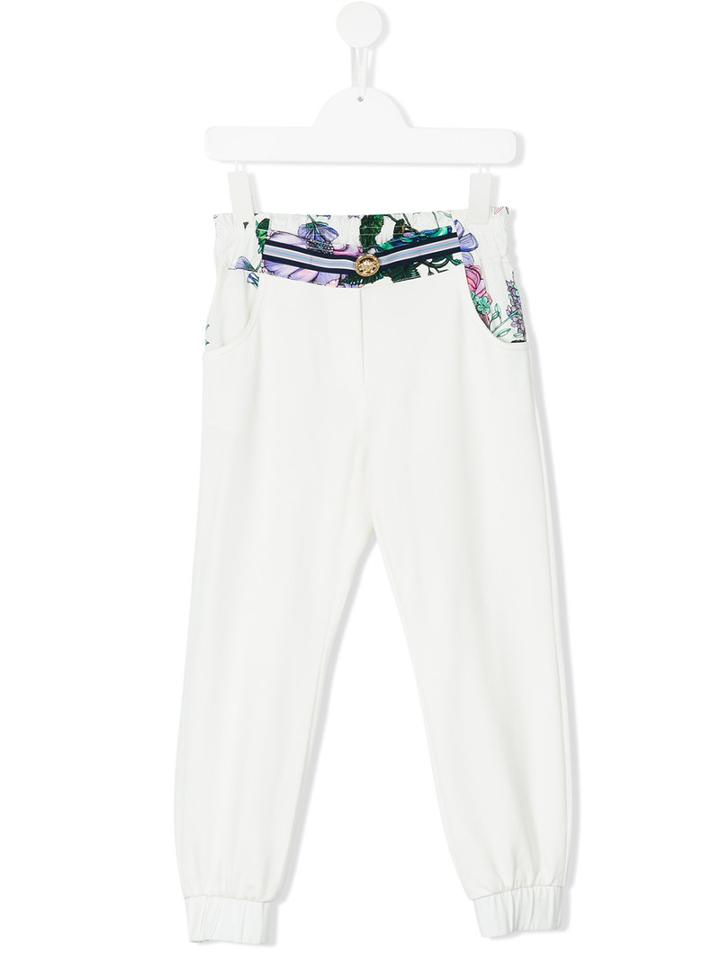 Young Versace - Floral Waistband Trousers - Kids - Cotton/spandex/elastane - 9 Yrs, White