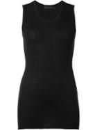 Calvin Klein Collection Ribbed Tank Top, Women's, Size: Medium, Black, Cashmere