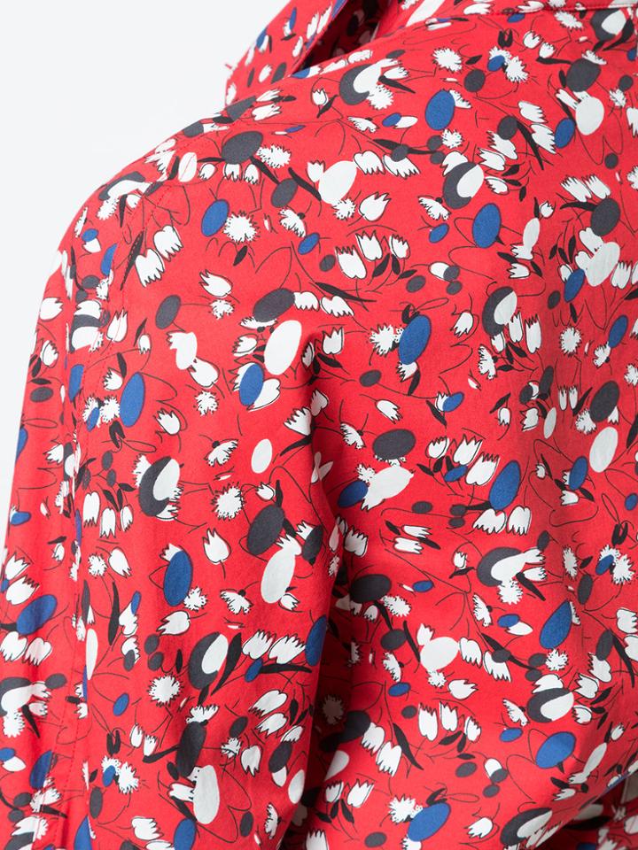 Marni Printed High Low Shirt - Red