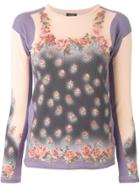 Jean Paul Gaultier Vintage Rose Printed Top - Pink & Purple