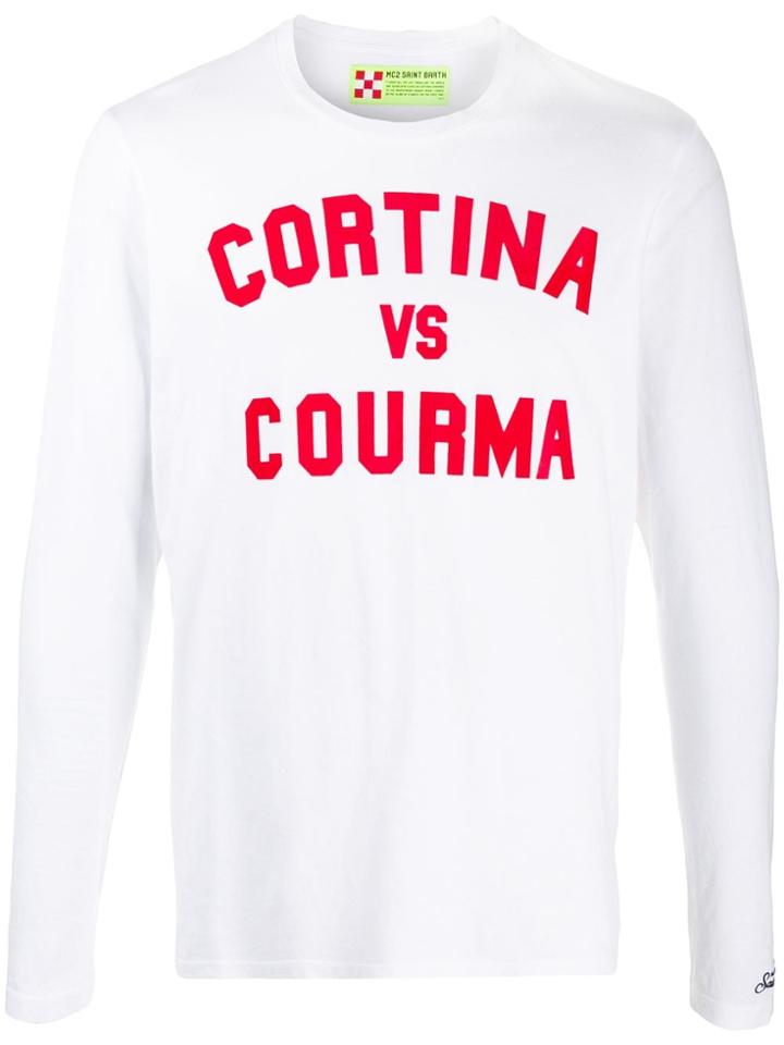 Mc2 Saint Barth Cortina Print Long Sleeved T-shirt - White