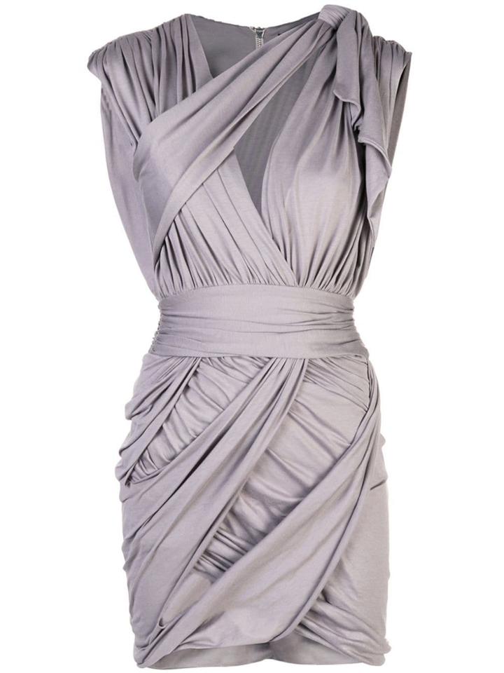 Balmain Draped Mini Dress - Grey