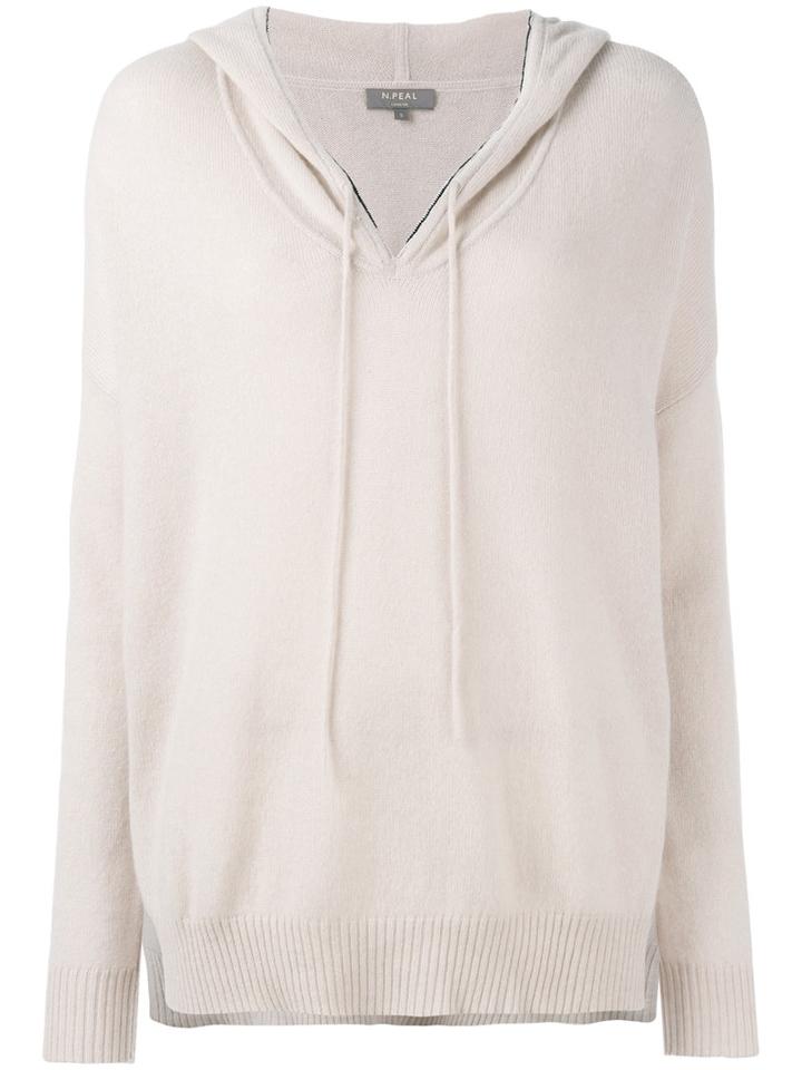 N.peal Metal Edge Hooded Jumper, Women's, Size: Large, Nude/neutrals, Cashmere