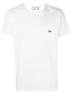 Maison Kitsuné Embroidered Logo T-shirt, Men's, Size: Large, White, Cotton