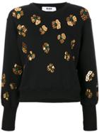 Msgm Embroidered Pull-over Sweater - Black