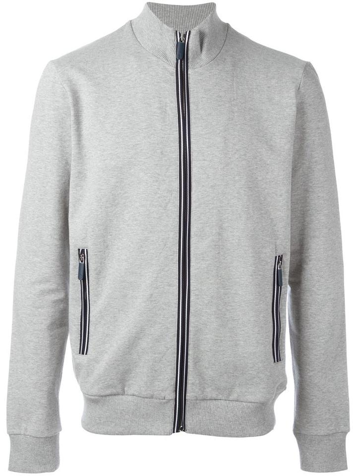 Bikkembergs Logo Embroidered Hooded Jacket, Men's, Size: Medium, Grey, Cotton/spandex/elastane