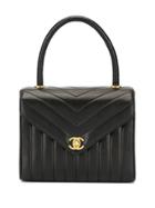 Chanel Pre-owned Mademoiselle Stitch Cc Turn-lock Tote - Black