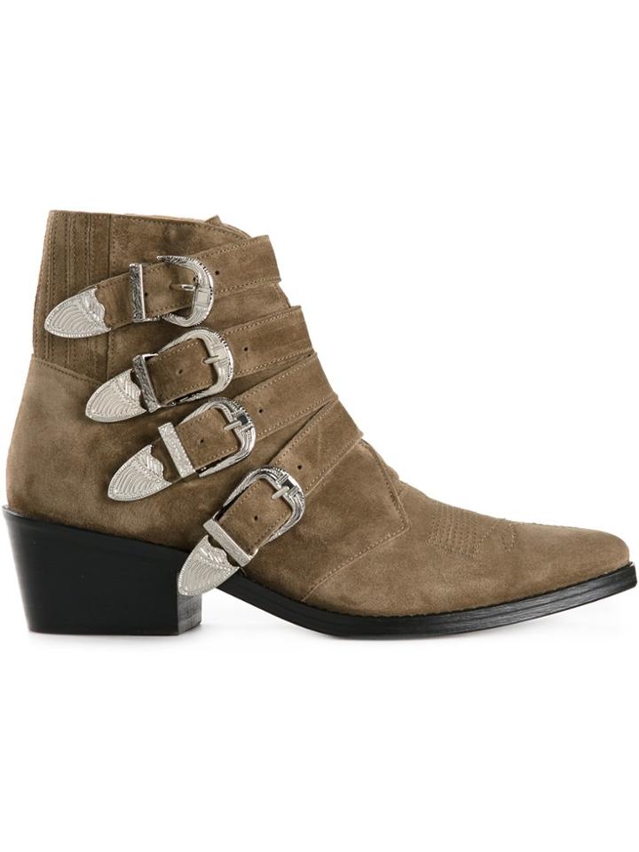 Toga Pulla Buckled Ankle Boots - Nude & Neutrals