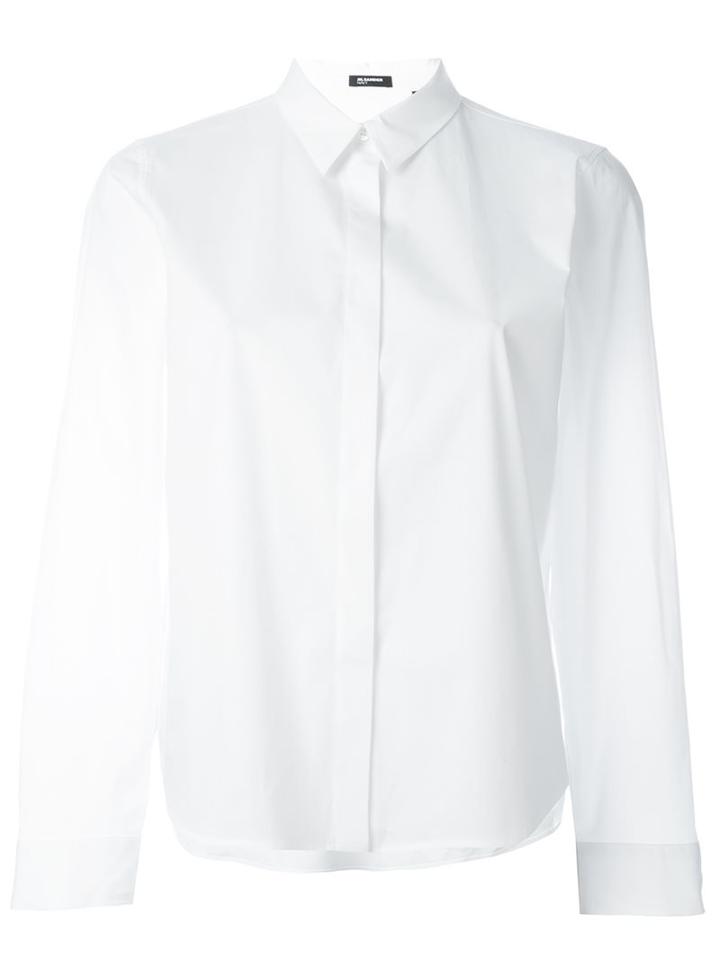 Jil Sander Navy Boxy Shirt, Women's, Size: 40, White, Cotton/spandex/elastane