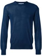Comme Des Garçons Shirt - Crew Neck Sweater - Men - Cotton/acrylic/polyamide - S, Blue, Cotton/acrylic/polyamide