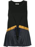 Non Tokyo Pleated Hem Tank Top - Black