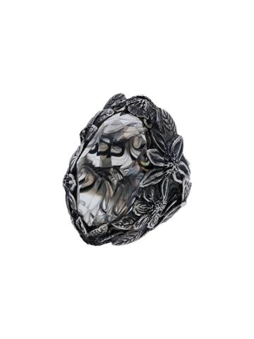 Lyly Erlandsson Silver And Grey Resin Winter Smoke Ring - Metallic