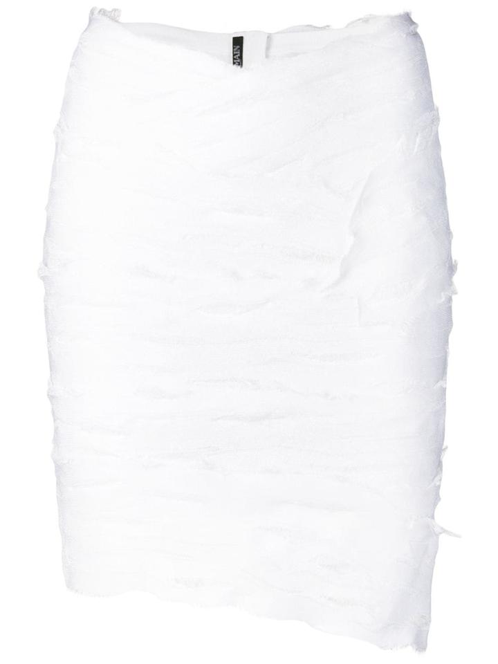 Balmain Distressed Effect Skirt - White