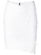 Balmain Distressed Effect Skirt - White