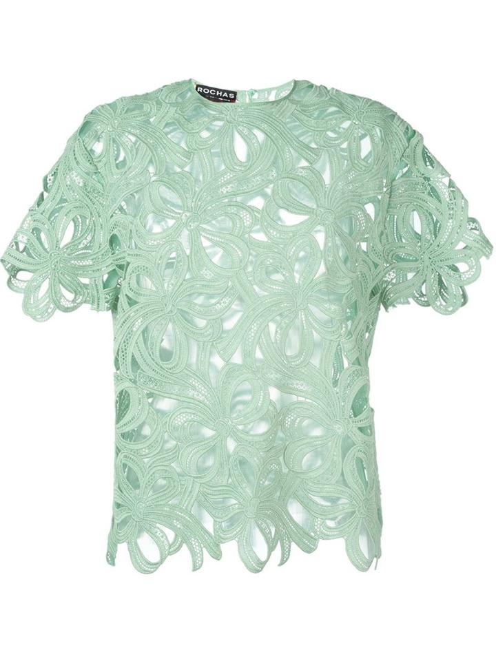 Rochas Floral Embroidered Top