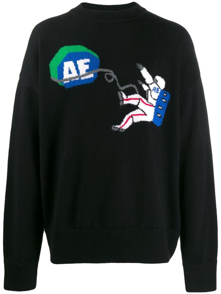 Ader Error Astronaut Knit Boxy Fit Sweater - Black