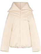 Jil Sander Contrast Stripe Oversized Cotton Coat - Neutrals