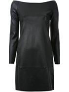Scanlan Theodore Cold Shoulder Dress, Women's, Size: 6, Black, Calf Leather