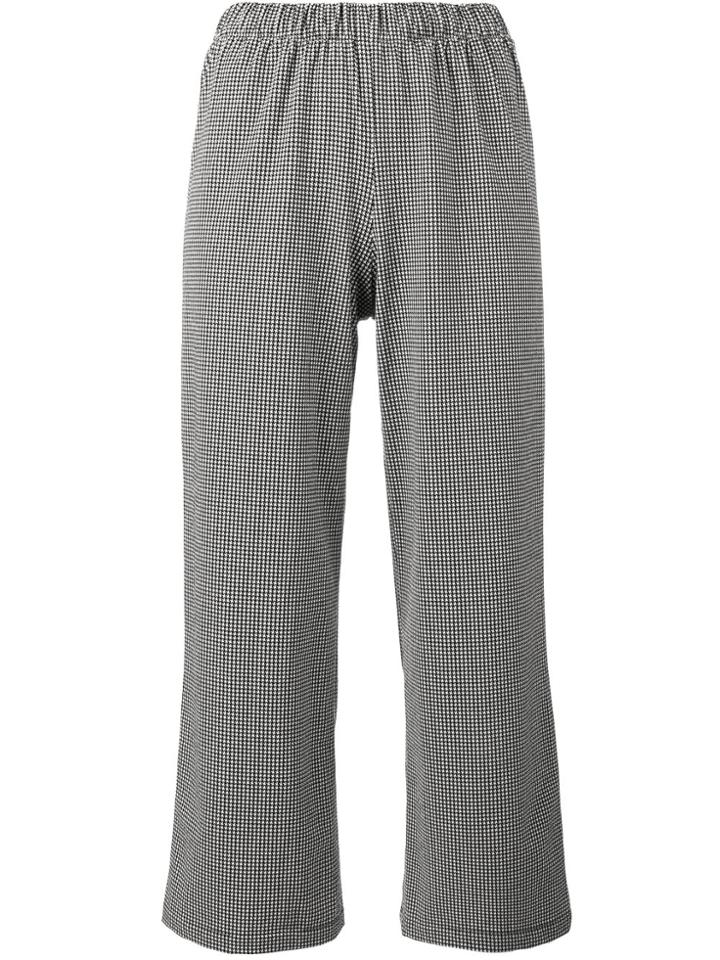 Prism Houndstooth Cropped Trousers - Black