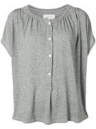 The Great - Henley Blouse - Women - Cotton/polyester/rayon - 1, Grey, Cotton/polyester/rayon