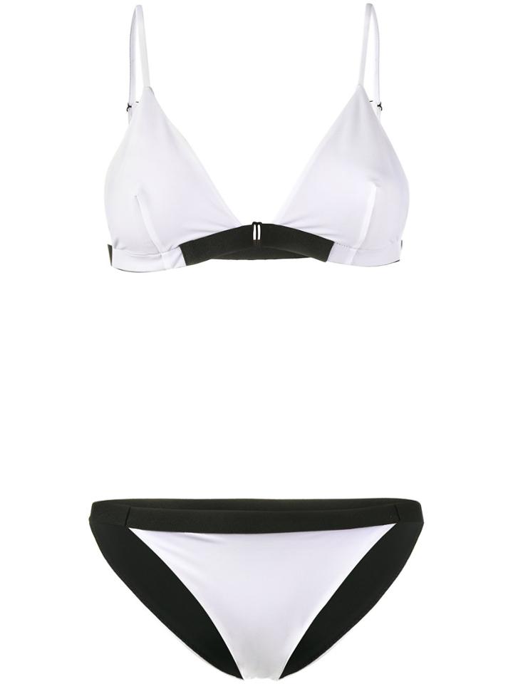 Jean Yu Contrast Bikini Set - White