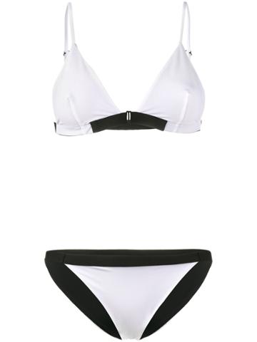 Jean Yu Contrast Bikini Set - White