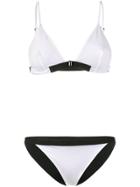Jean Yu Contrast Bikini Set - White